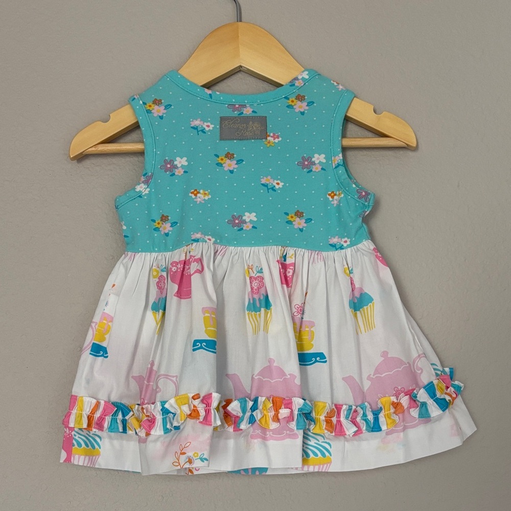 Eleanor Rose Tea Party Birthday Party Teapot  Kids Baby Dress Colorful Size 12M - Picture 2 of 8
